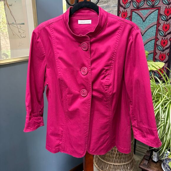 Vintage Coldwater Creek Deep Fuchsia Blazer with Oversized Buttons size 18 - Picture 2 of 8